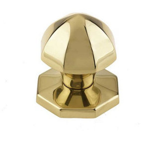 AFIT Polished Brass Pinnacle Centre Door Knob 65mm