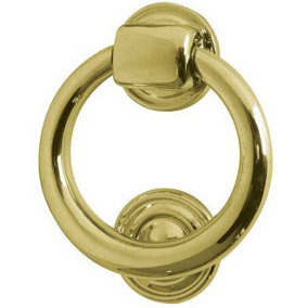 AFIT Polished Brass Ring Door Knocker 105mm