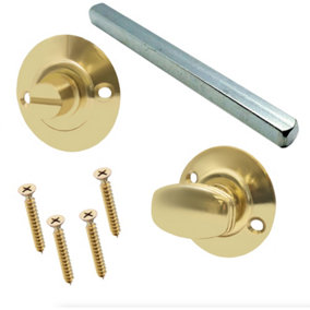 AFIT Polished Brass Ringed Bathroom Turn and Release 5mm Spindle