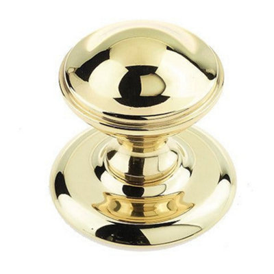 AFIT Polished Brass Round Centre Door Knob 66mm