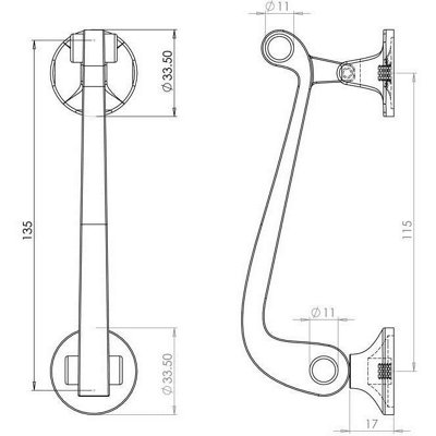 AFIT Polished Brass Scroll Door Knocker 135mm