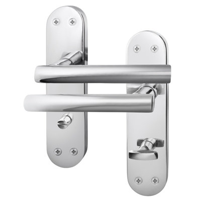 AFIT Polished Chrome Bathroom Door Handles - Internal Door Handles - Olvera Backplate Range