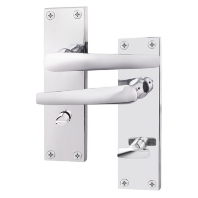 AFIT Polished Chrome Bathroom Door Handles - Internal Door Handles - Straight Pattern