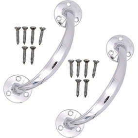 AFIT Polished Chrome Bow Pattern Cabinet Pull Handle - 175mm / 7 Inch - Pack of 2