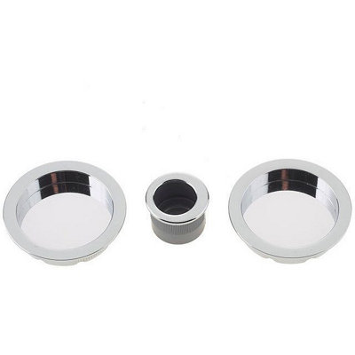 AFIT Polished Chrome Circular Flush Pull Set