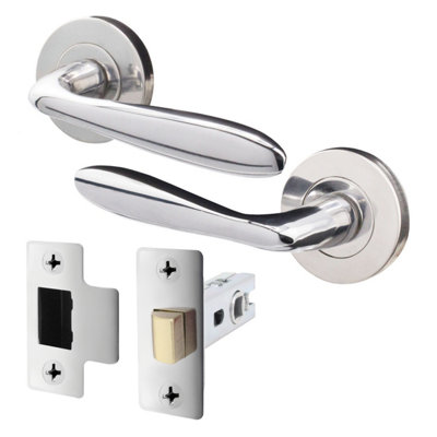 AFIT Polished Chrome Door Handle Set - Includes Door Handles & 64mm Latch - Santeau Range Price Comparisons | Compare The Build