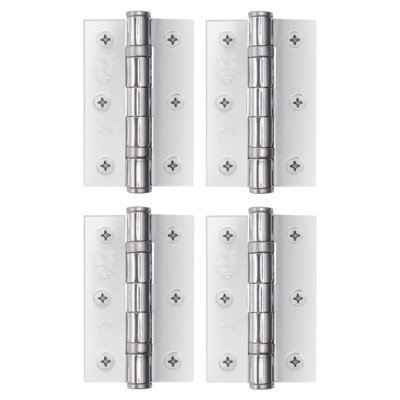 AFIT Polished Chrome Door Hinges - 3 Inch / 76mm  Internal Fire Door Hinges - 2 Pairs