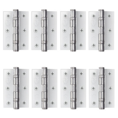 AFIT Polished Chrome Door Hinges - 3 Inch / 76mm  Internal Fire Door Hinges - 4 Pairs