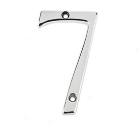 AFIT Polished Chrome Door Number - Numeral 7 - Screw Fix 75mm