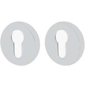 AFIT Polished Chrome Euro Profile Keyhole Escutcheon - Pair