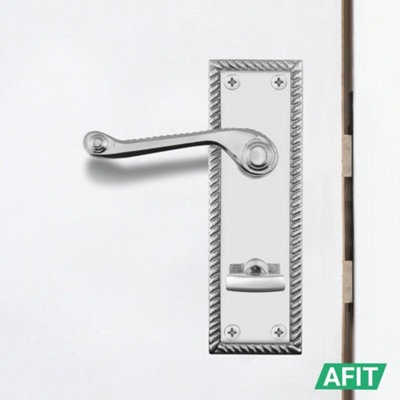 AFIT Polished Chrome Georgian Scroll Bathroom Door Handles - Internal Door Handles