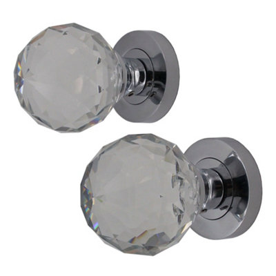 AFIT Polished Chrome Glass Mortice Door Knob