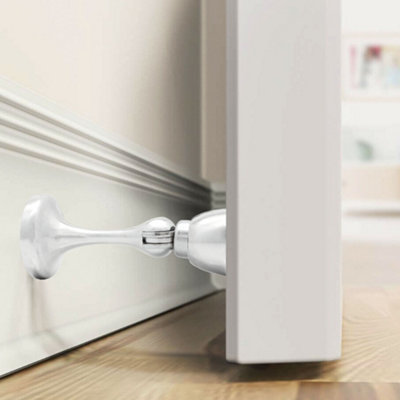 thumbnail image 2 of Magnetic Door Stop Holder In Stainless Steel - Wall Or Floor Mount With Screws 2 of 6