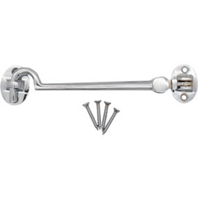 AFIT Polished Chrome Heavy Duty Silent Cabin Hook and Eye 100mm