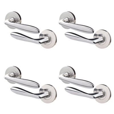 AFIT Polished Chrome Internal Door Handles - 4 Pairs - Santeau Range Price Comparisons | Compare The Build