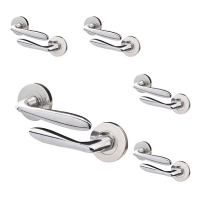AFIT Polished Chrome Internal Door Handles - 5 Pairs - Santeau Range Price Comparisons | Compare The Build