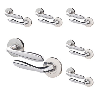 AFIT Polished Chrome Internal Door Handles - 6 Pairs - Santeau Range Price Comparisons | Compare The Build