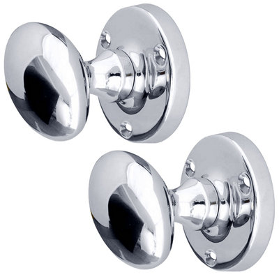 AFIT Polished Chrome Oval Mortice Knob Set Sprung - Pair