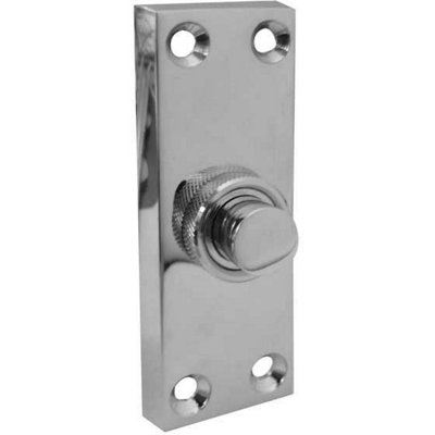 AFIT Polished Chrome Rectangular Bell Push 80 x 30mm