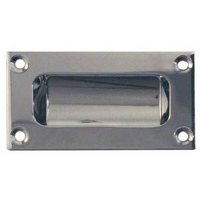 AFIT Polished Chrome Rectangular Flush Cabinet Door Pull 102mm