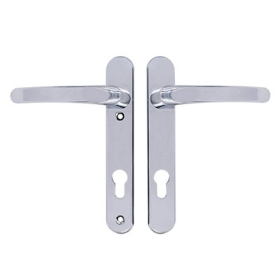 AFIT Polished Chrome UPVC Door Handles - 68mm PZ Centres - 215mm Fixing Centres - 246x32mm