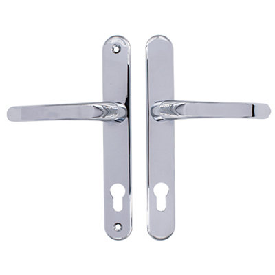 AFIT Polished Chrome UPVC Door Handles - 92mm PZ Centres - 210 mm Fixing Centres - 242x34mm