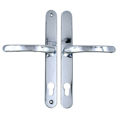 AFIT Polished Chrome UPVC Door Handles - 92mm PZ Centres - 240mm Fixing Centres - 270x32mm