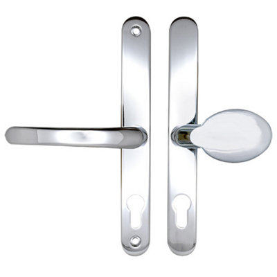 AFIT Polished Chrome UPVC Lever Pad Door Handles - 68mm PZ Centres - 215mm Fixing Centres - 245x32mm