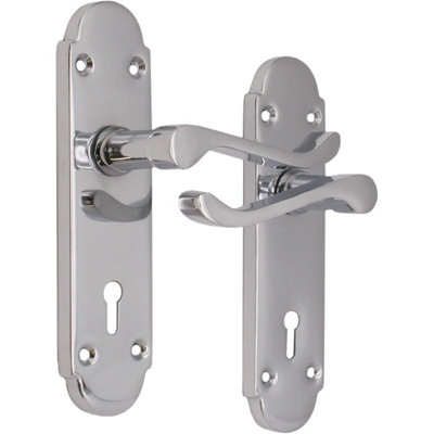 AFIT Polished Chrome Victorian Scroll Internal Door Handles for Lock - Keyhole - Summer Range Price Comparisons | Compare The Build