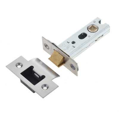 AFIT Polished Stainless Bolt Through Tubular Latch Fire Rated - 78mm Case 57mm Backset