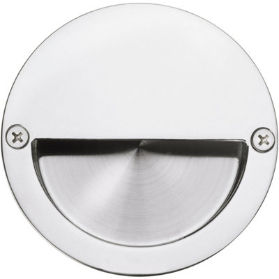 AFIT Polished Stainless Steel Flush Circular Pull Handles 90 x 13mm