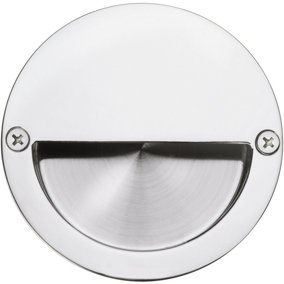 AFIT Polished Stainless Steel Flush Circular Pull Handles 90 x 13mm
