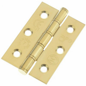 AFIT PVD Brass Grade 7 Stainless Washered Hinges - 76 x 50.8 x 2mm Square Pair