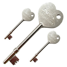 AFIT RADAR Key - Standard Grip - Zinc Plated - Genuine N&C Phlexicare - Pack of 3
