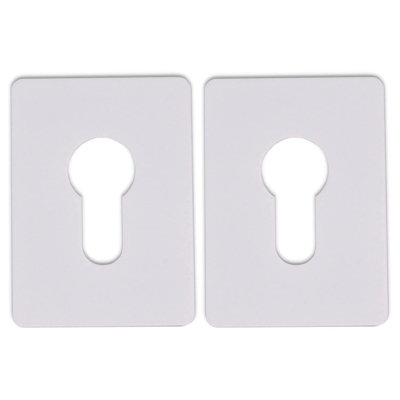 AFIT Repair Euro Escutcheon - Large  65 x 47 x 1.2mm - White - Self Adhesive - Pack of 2