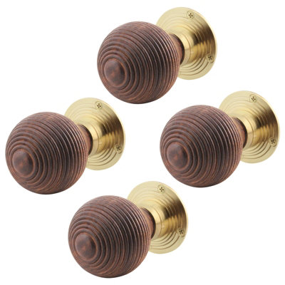 AFIT Rosewood Door Knobs  - 2 Pairs of Mortice Knobs (55mm) for Internal Doors