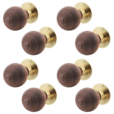 AFIT Rosewood Door Knobs  - 4 Pairs of Mortice Knobs (55mm) for Internal Doors
