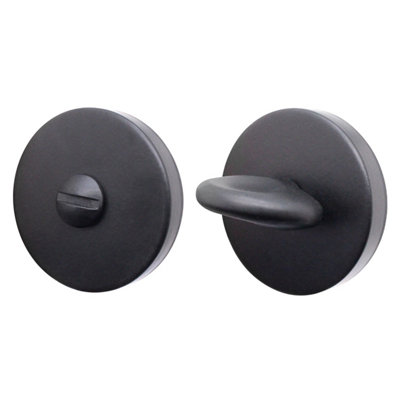 AFIT Round Bathroom Thumbturn & Release Set - Matt Black Universal Black Door Turn and Release Lock for Bathroom/Toilet