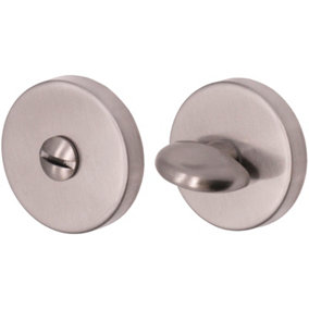 AFIT Round Bathroom Thumbturn & Release Set - Satin Nickel Universal Satin Door Turn and Release Lock for Bathroom/Toilet
