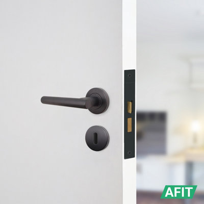 AFIT Round Keyhole Cover Escutcheon Set - Pack of 2, Matt Black Keyhole Escutcheon Universal Black Door Key Cap Covers
