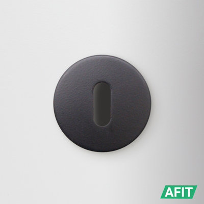 AFIT Round Keyhole Cover Escutcheon Set - Pack of 2, Matt Black Keyhole Escutcheon Universal Black Door Key Cap Covers