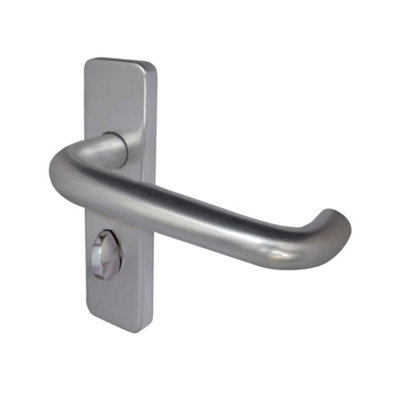 AFIT Satin Aluminium 19mm Return To Door Lever Door Handle Bathroom Set 153mm