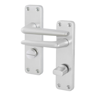 AFIT Satin Aluminium Contract Lever Bathroom Door Handle 154 x 41mm ...