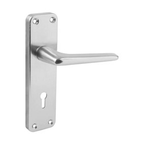 AFIT Satin Aluminium Contract Lever Lock Door Handle 154 x 41mm