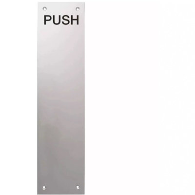 AFIT Satin Aluminium Door Finger Plate Engraved Push 300 x 75mm