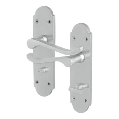 AFIT Satin Chrome Bathroom Door Handles - Victorian Scroll Shaped - 1 ...