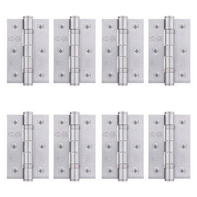 AFIT Satin Chrome Door Hinges - 3 Inch / 76mm  Internal Fire Door Hinges - 4 Pairs
