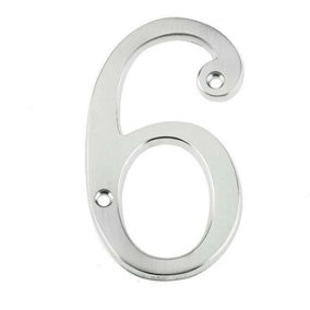 AFIT Satin Chrome Door Number - Numeral 6/9 - Screw Fix 75mm