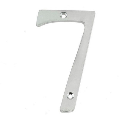AFIT Satin Chrome Door Number - Numeral 7 - Screw Fix 75mm