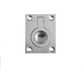 AFIT Satin Chrome Flush Ring Cabinet Door Pull 50 x 38mm